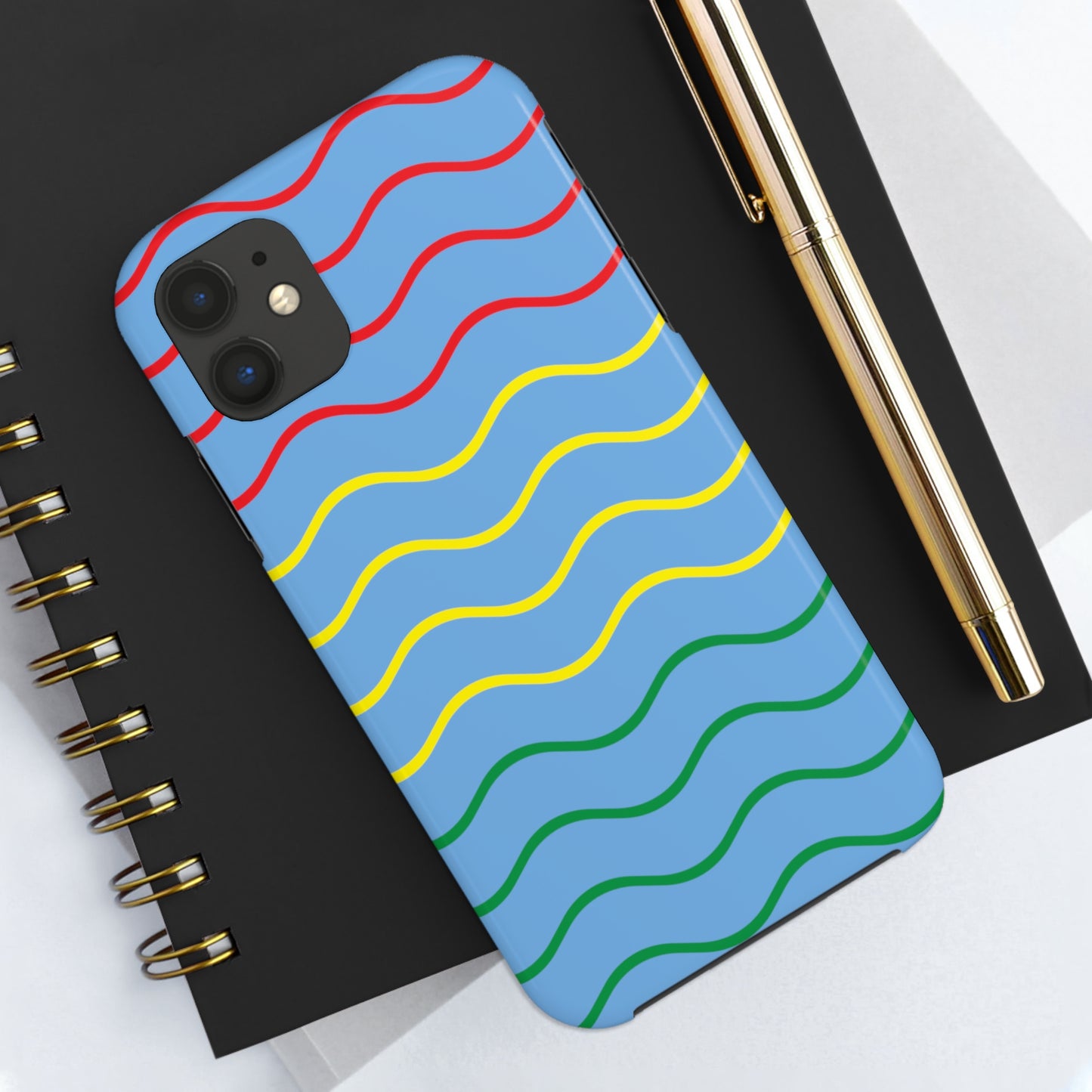 Rastafarian Chevron Pattern Phone Case, Vibrant Color Design, Unique Rasta Phone Cover, Stylish Protective Case