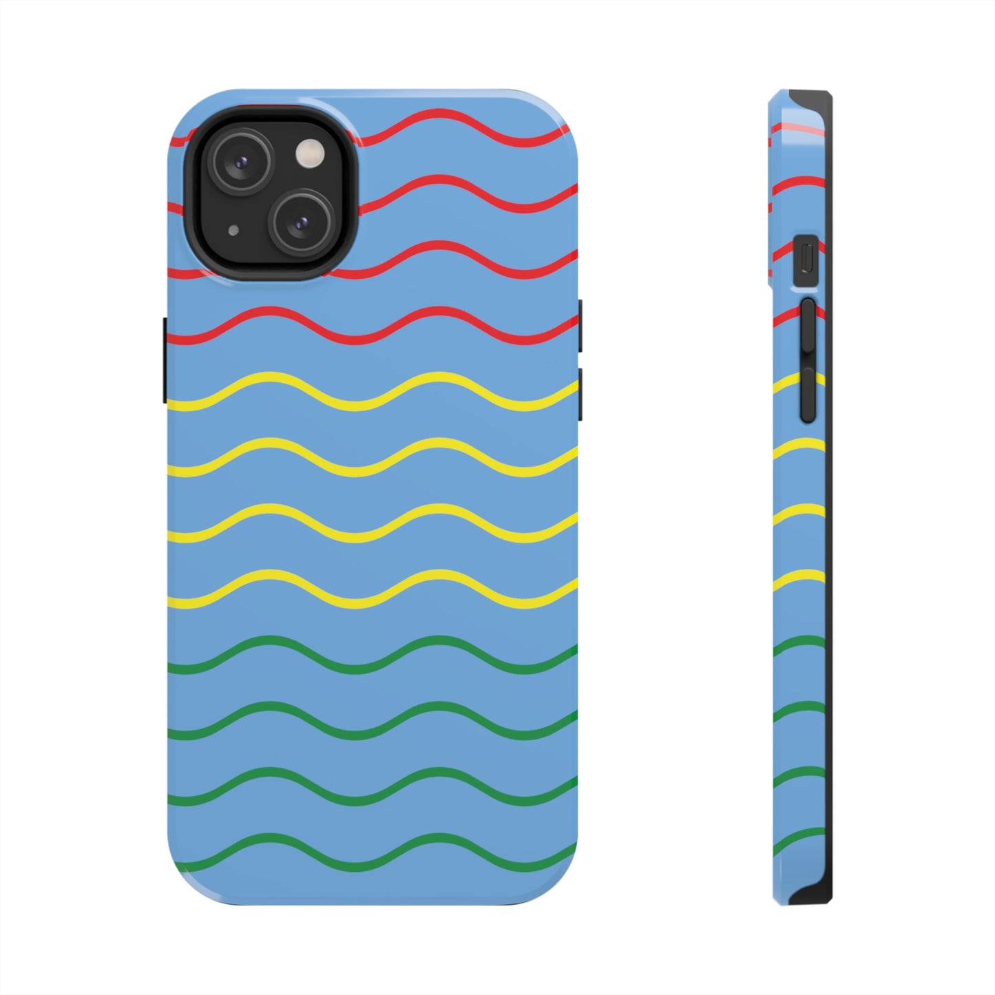 Rastafarian Chevron Pattern Phone Case, Vibrant Color Design, Unique Rasta Phone Cover, Stylish Protective Case