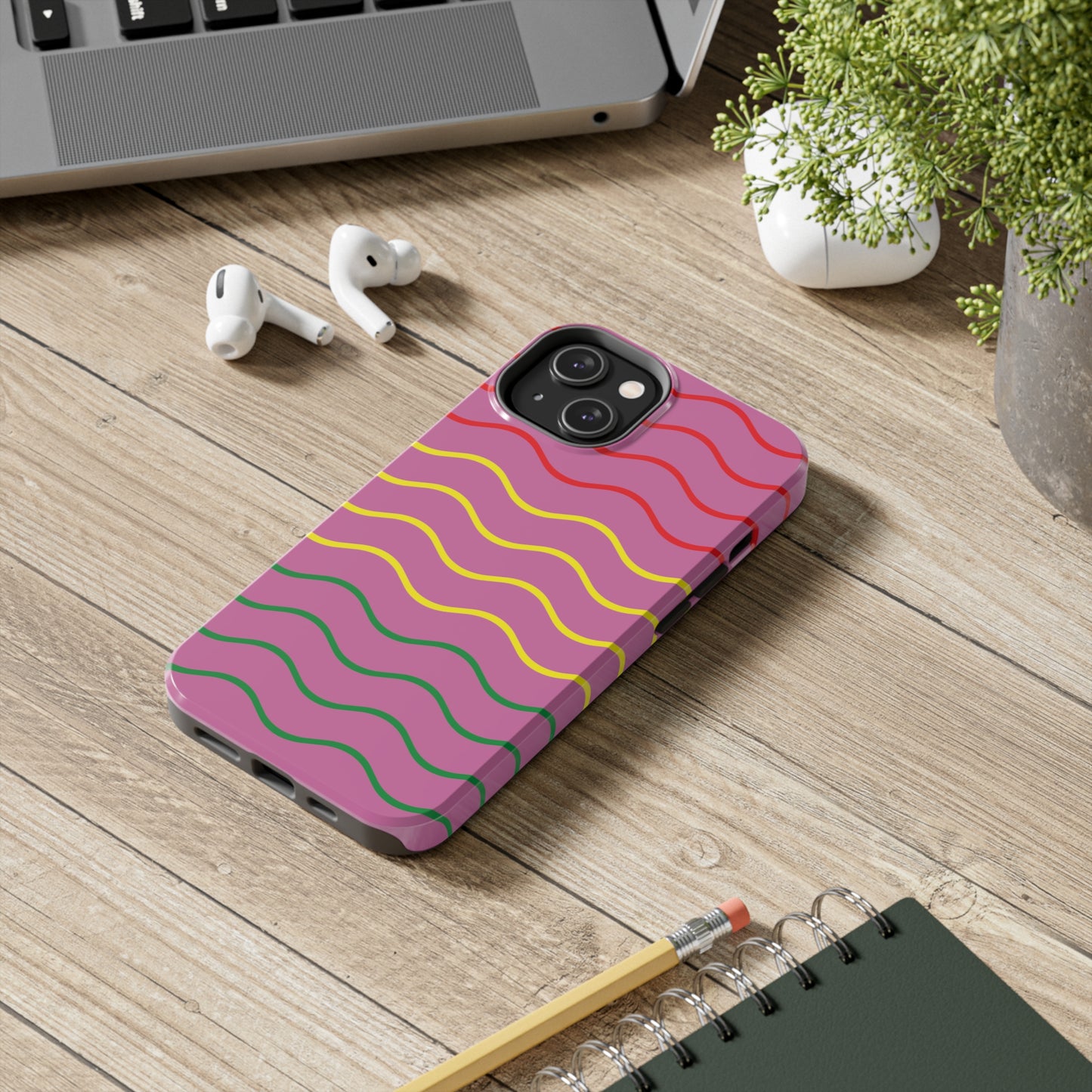 Rastafarian Chevron Pattern Phone Case, Vibrant Color Design, Unique Rasta Phone Cover, Stylish Protective Case