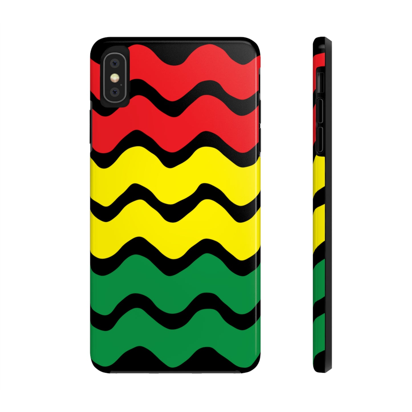 Rastafarian Chevron Pattern Phone Case, Vibrant Color Design, Unique Rasta Phone Cover, Stylish Protective Case