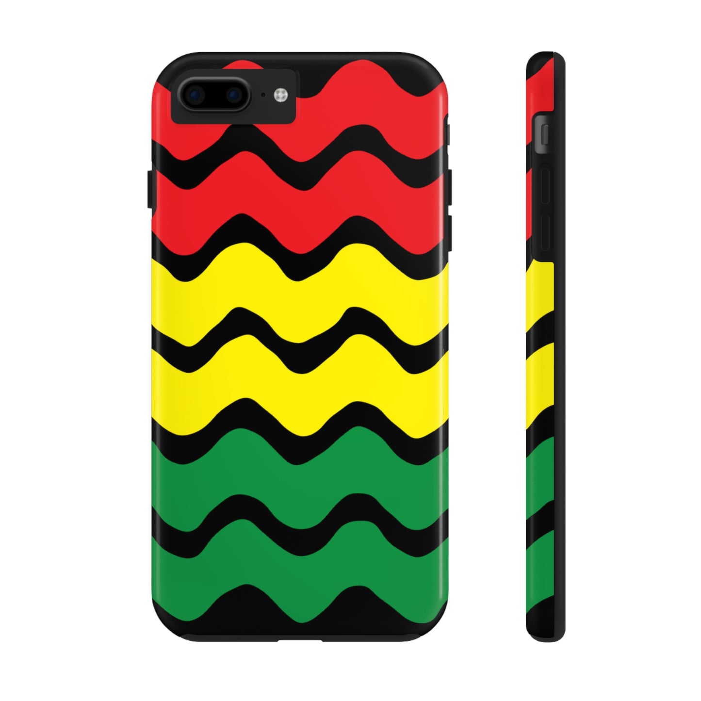 Rastafarian Chevron Pattern Phone Case, Vibrant Color Design, Unique Rasta Phone Cover, Stylish Protective Case