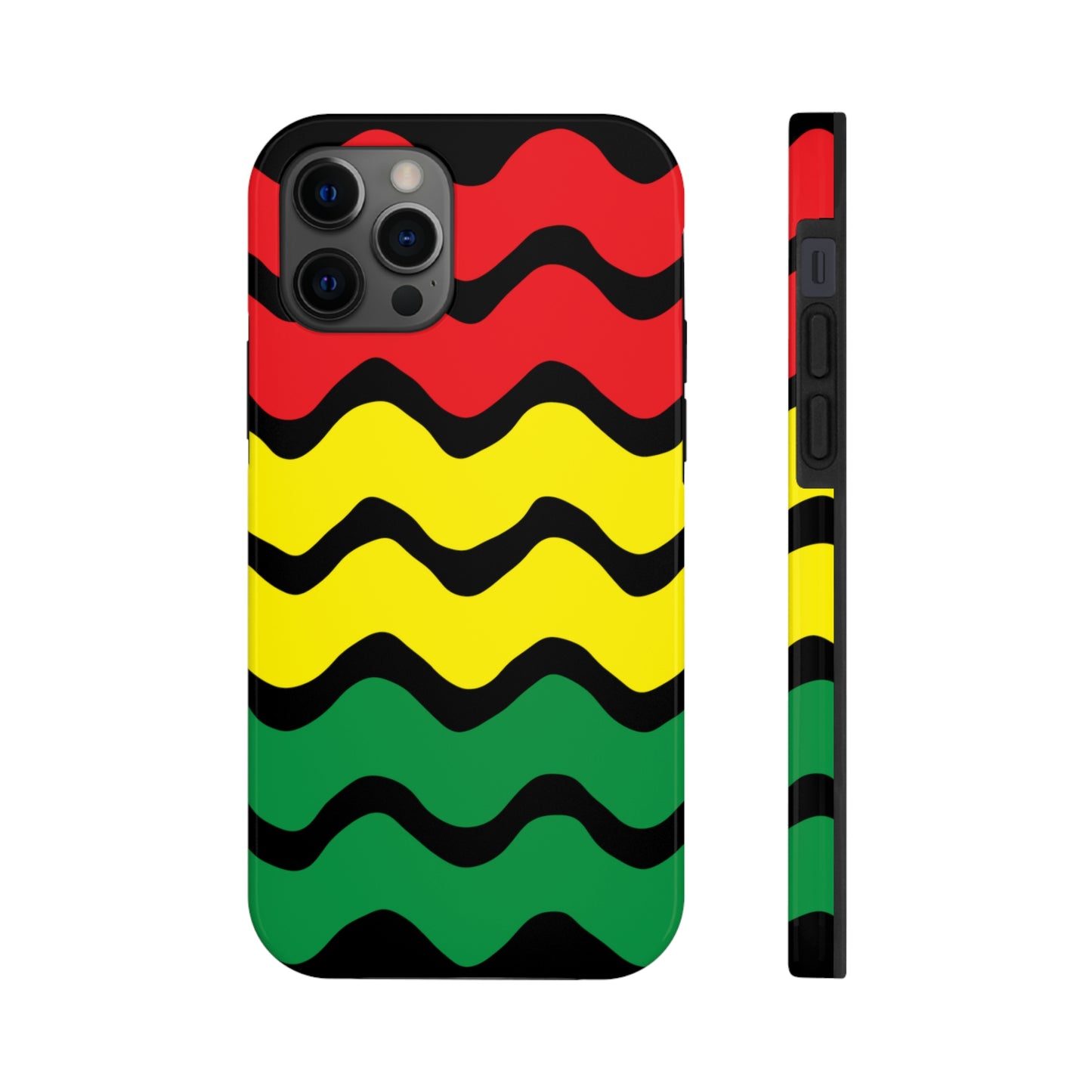 Rastafarian Chevron Pattern Phone Case, Vibrant Color Design, Unique Rasta Phone Cover, Stylish Protective Case