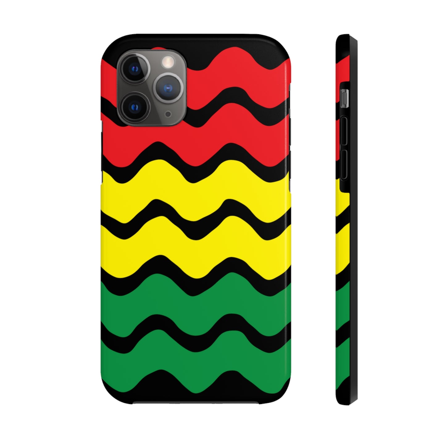 Rastafarian Chevron Pattern Phone Case, Vibrant Color Design, Unique Rasta Phone Cover, Stylish Protective Case