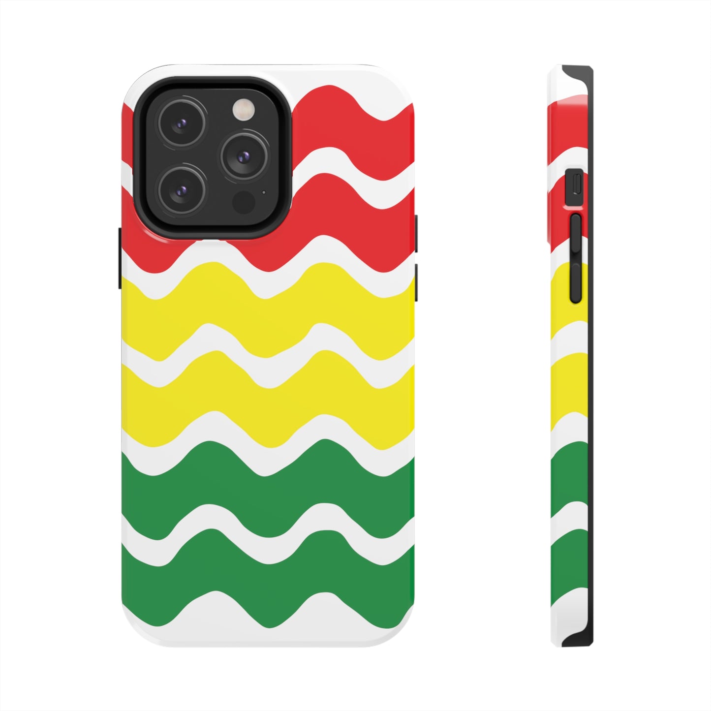 Rastafarian Chevron Pattern Phone Case, Vibrant Color Design, Unique Rasta Phone Cover, Stylish Protective Case