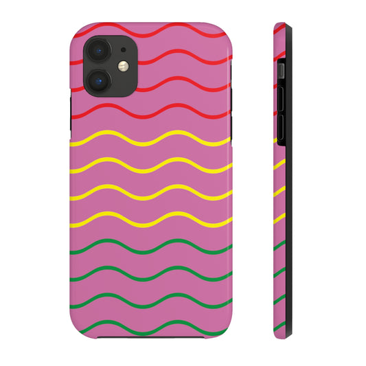 Rastafarian Chevron Pattern Phone Case, Vibrant Color Design, Unique Rasta Phone Cover, Stylish Protective Case