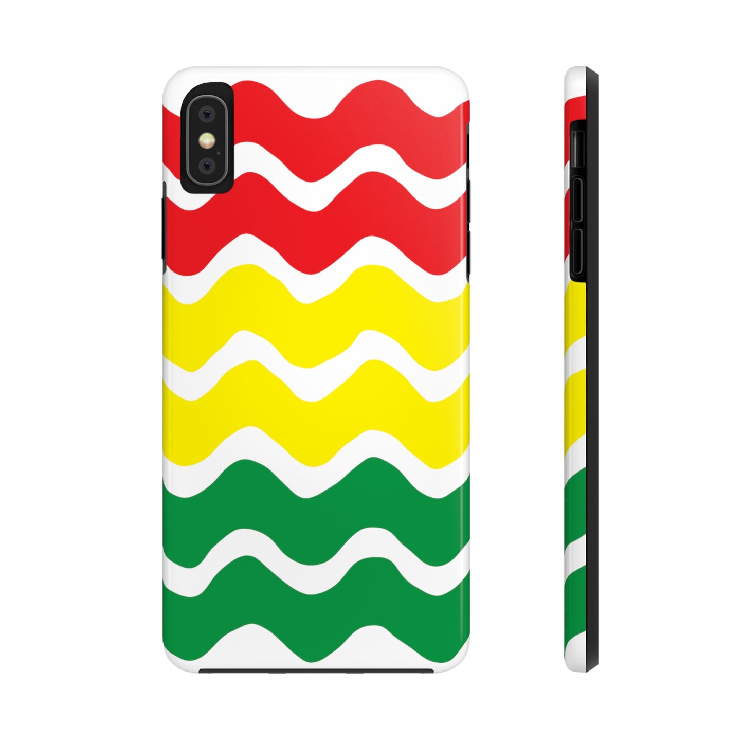 Rastafarian Chevron Pattern Phone Case, Vibrant Color Design, Unique Rasta Phone Cover, Stylish Protective Case