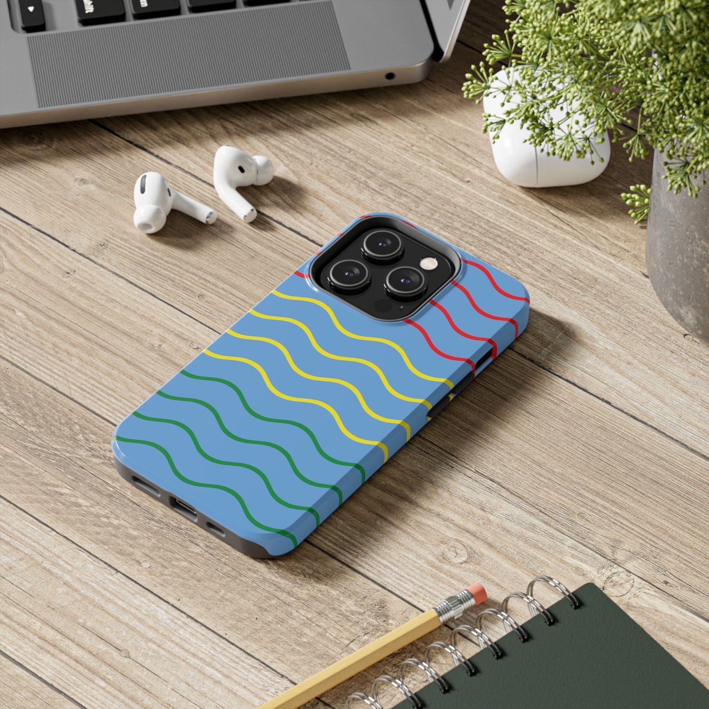 Rastafarian Chevron Pattern Phone Case, Vibrant Color Design, Unique Rasta Phone Cover, Stylish Protective Case