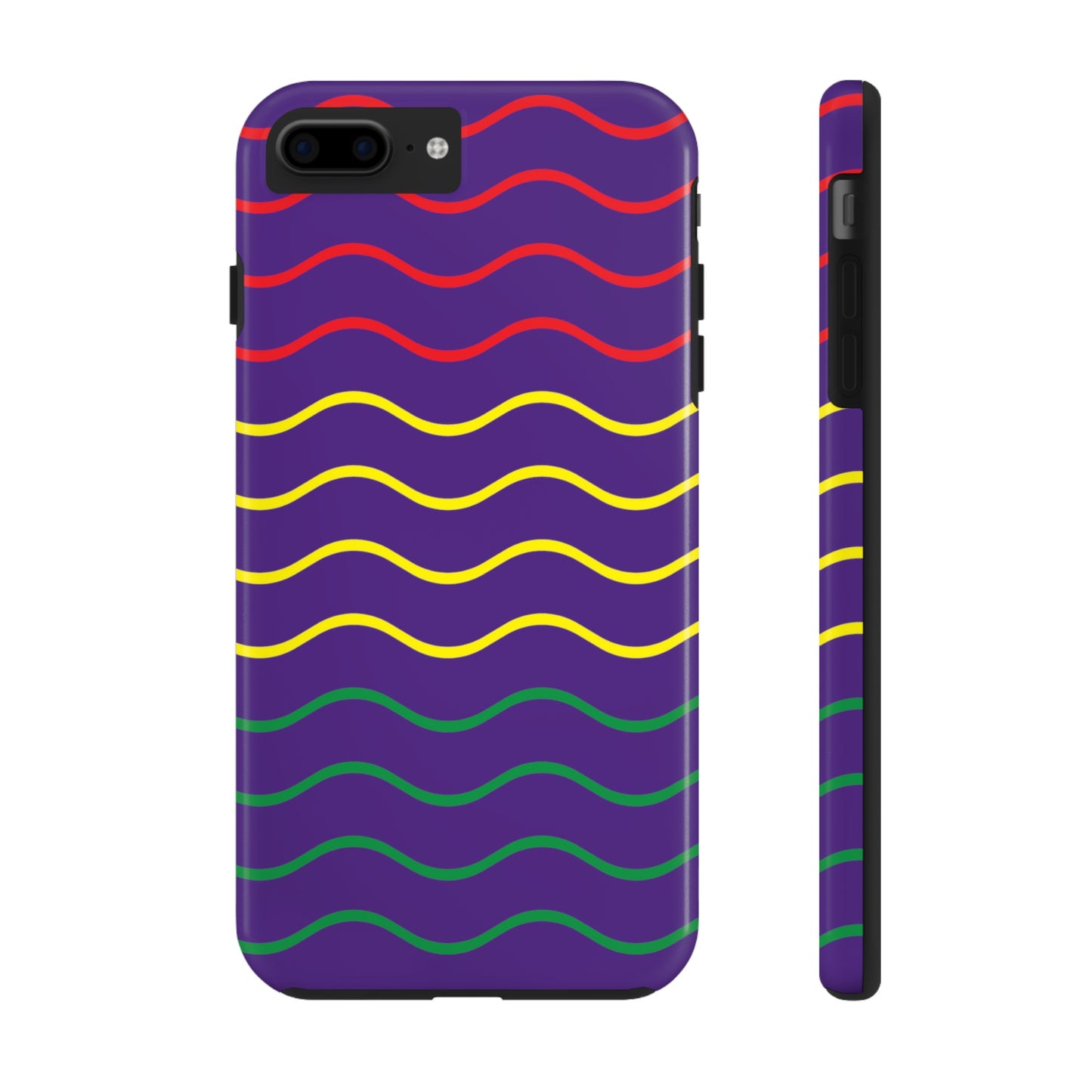 Rastafarian Chevron Pattern Phone Case, Vibrant Color Design, Unique Rasta Phone Cover, Stylish Protective Case (Purple Background)