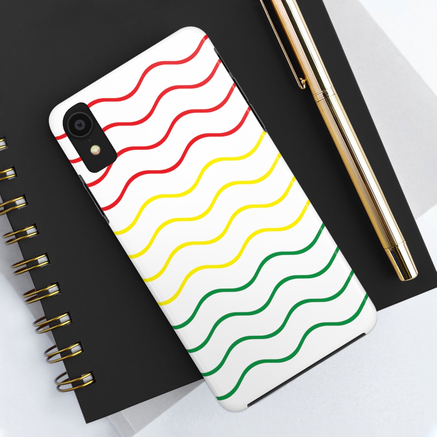 Rastafarian Chevron Pattern Phone Case, Vibrant Color Design, Unique Rasta Phone Cover, Stylish Protective Case