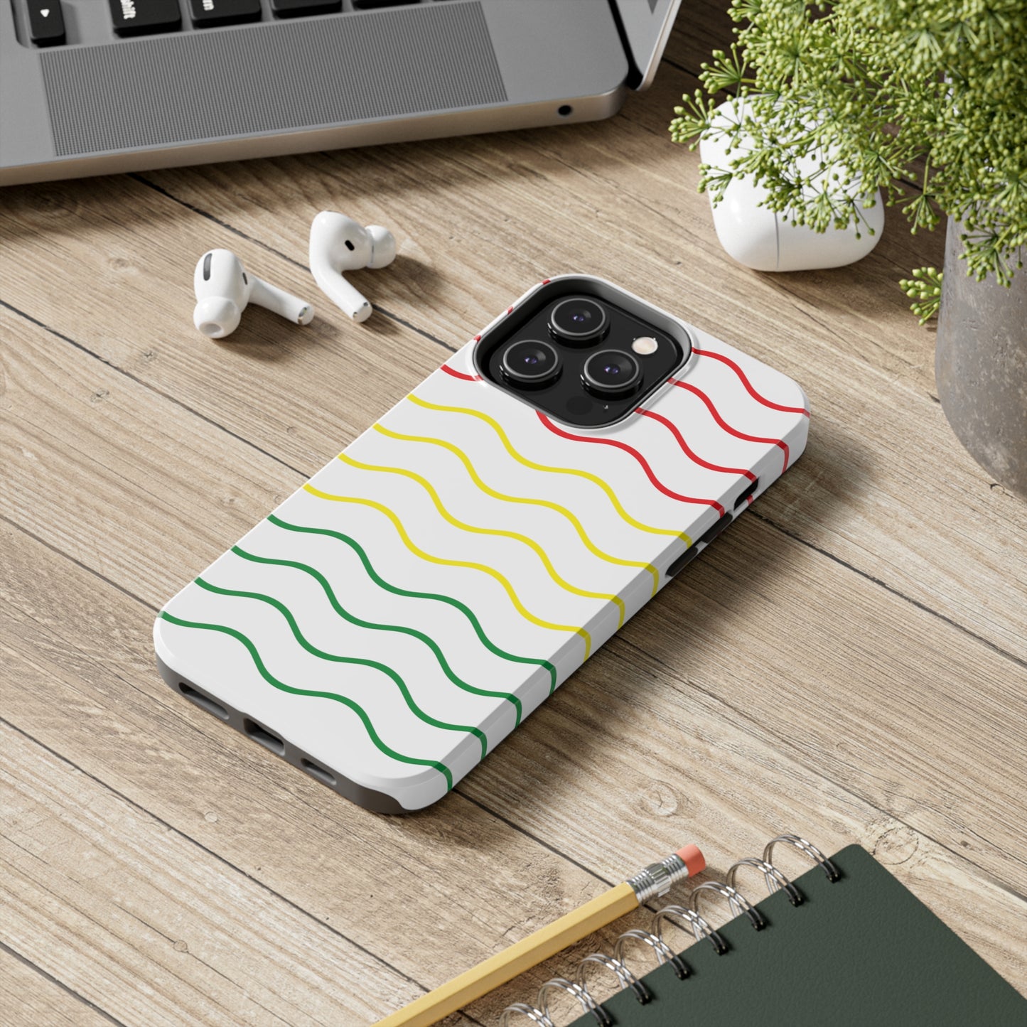 Rastafarian Chevron Pattern Phone Case, Vibrant Color Design, Unique Rasta Phone Cover, Stylish Protective Case