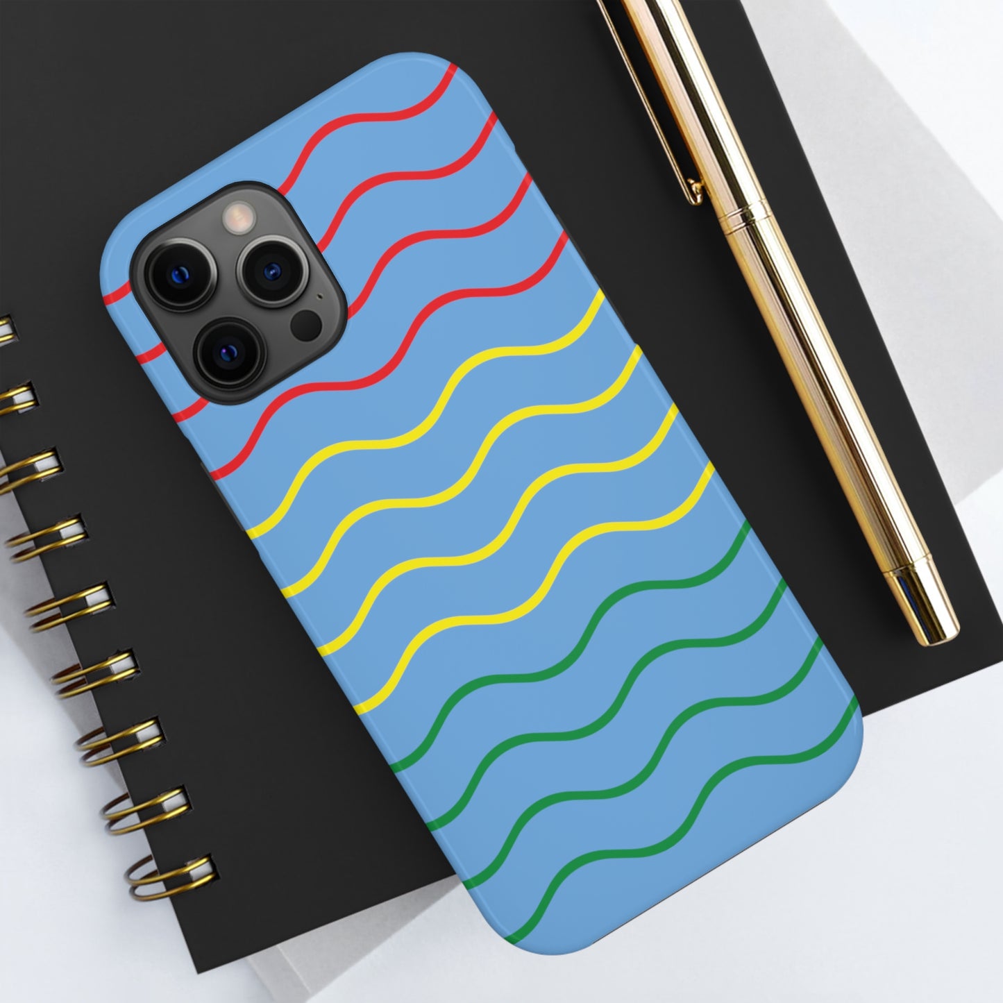 Rastafarian Chevron Pattern Phone Case, Vibrant Color Design, Unique Rasta Phone Cover, Stylish Protective Case