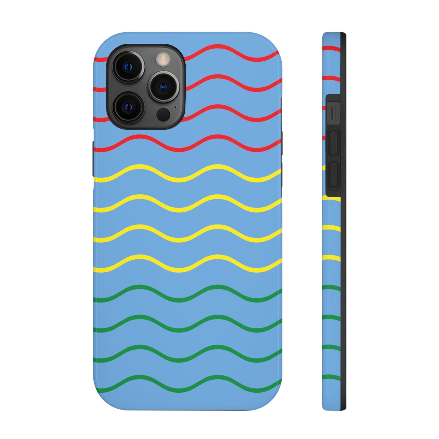 Rastafarian Chevron Pattern Phone Case, Vibrant Color Design, Unique Rasta Phone Cover, Stylish Protective Case