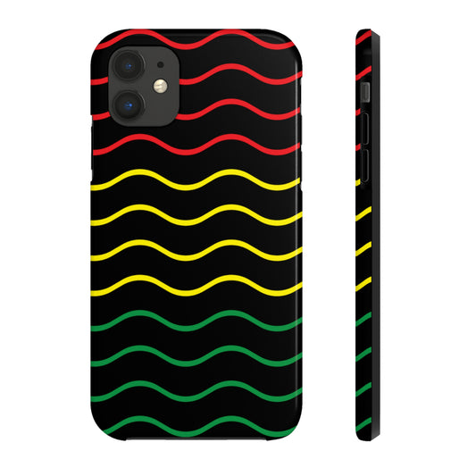 Rastafarian Chevron Pattern Phone Case, Vibrant Color Design, Unique Rasta Phone Cover, Stylish Protective Case