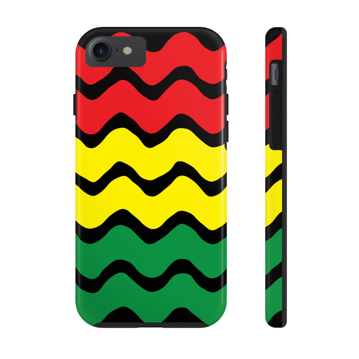 Rastafarian Chevron Pattern Phone Case, Vibrant Color Design, Unique Rasta Phone Cover, Stylish Protective Case