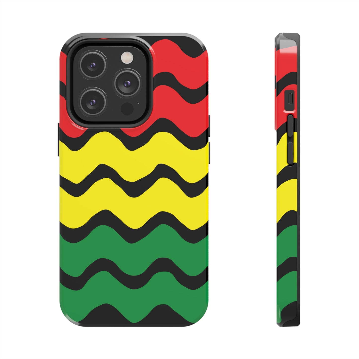 Rastafarian Chevron Pattern Phone Case, Vibrant Color Design, Unique Rasta Phone Cover, Stylish Protective Case