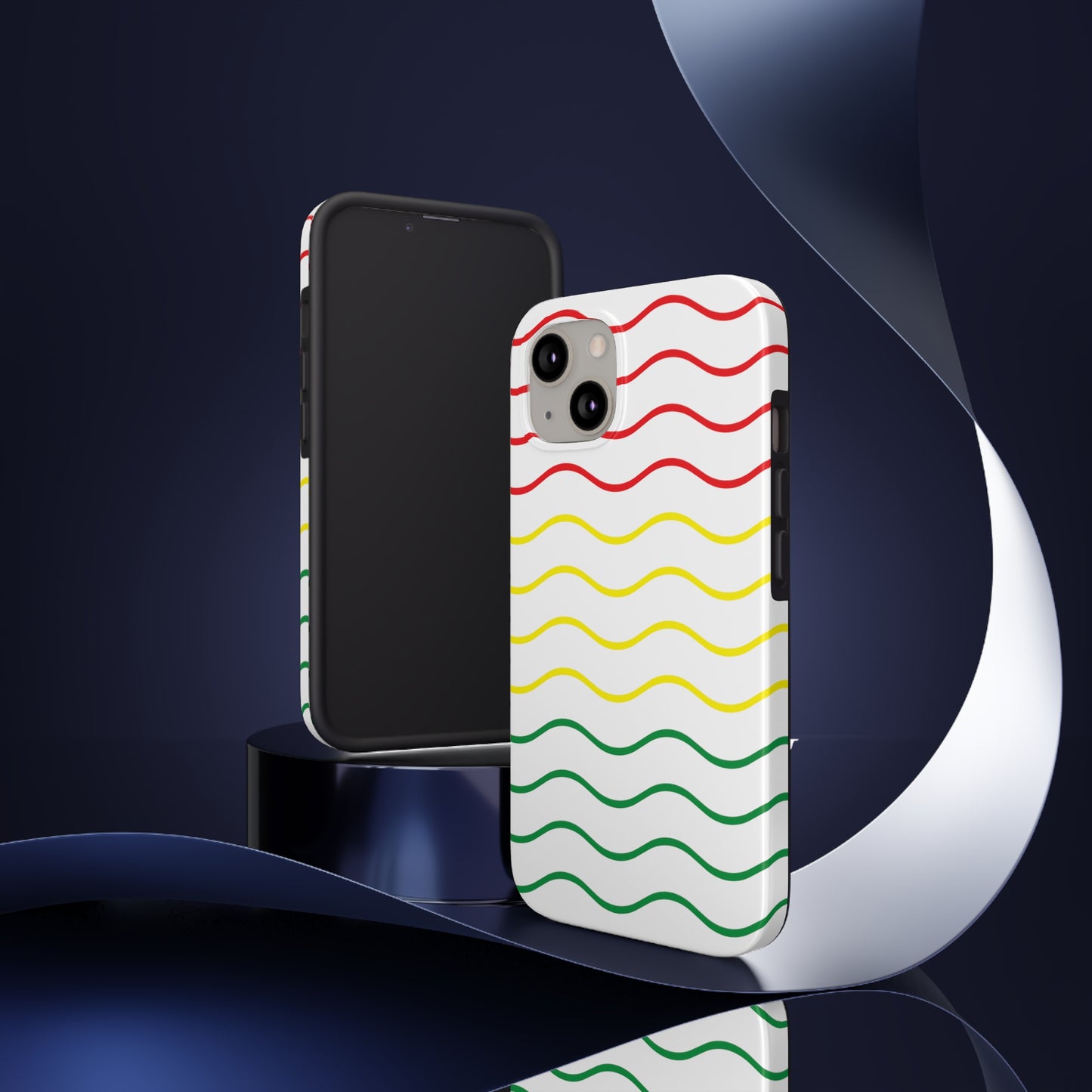 Rastafarian Chevron Pattern Phone Case, Vibrant Color Design, Unique Rasta Phone Cover, Stylish Protective Case