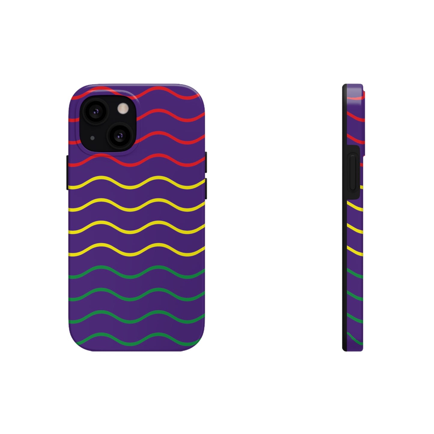 Rastafarian Chevron Pattern Phone Case, Vibrant Color Design, Unique Rasta Phone Cover, Stylish Protective Case (Purple Background)