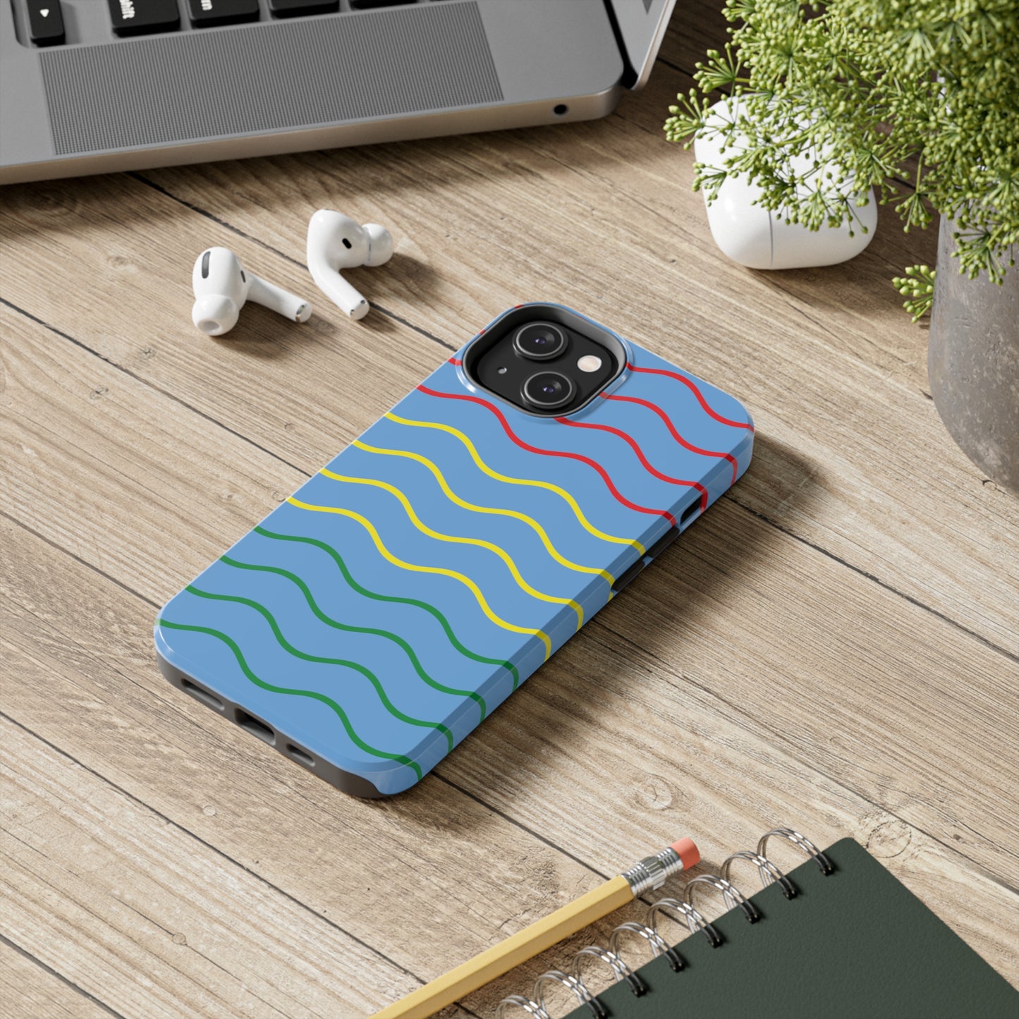 Rastafarian Chevron Pattern Phone Case, Vibrant Color Design, Unique Rasta Phone Cover, Stylish Protective Case