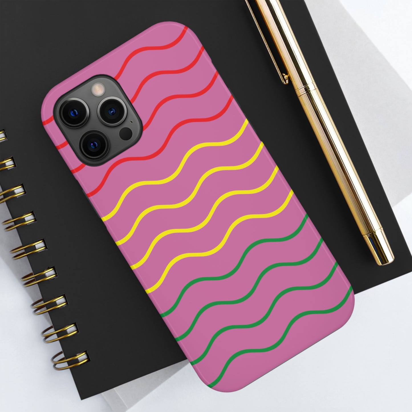 Rastafarian Chevron Pattern Phone Case, Vibrant Color Design, Unique Rasta Phone Cover, Stylish Protective Case