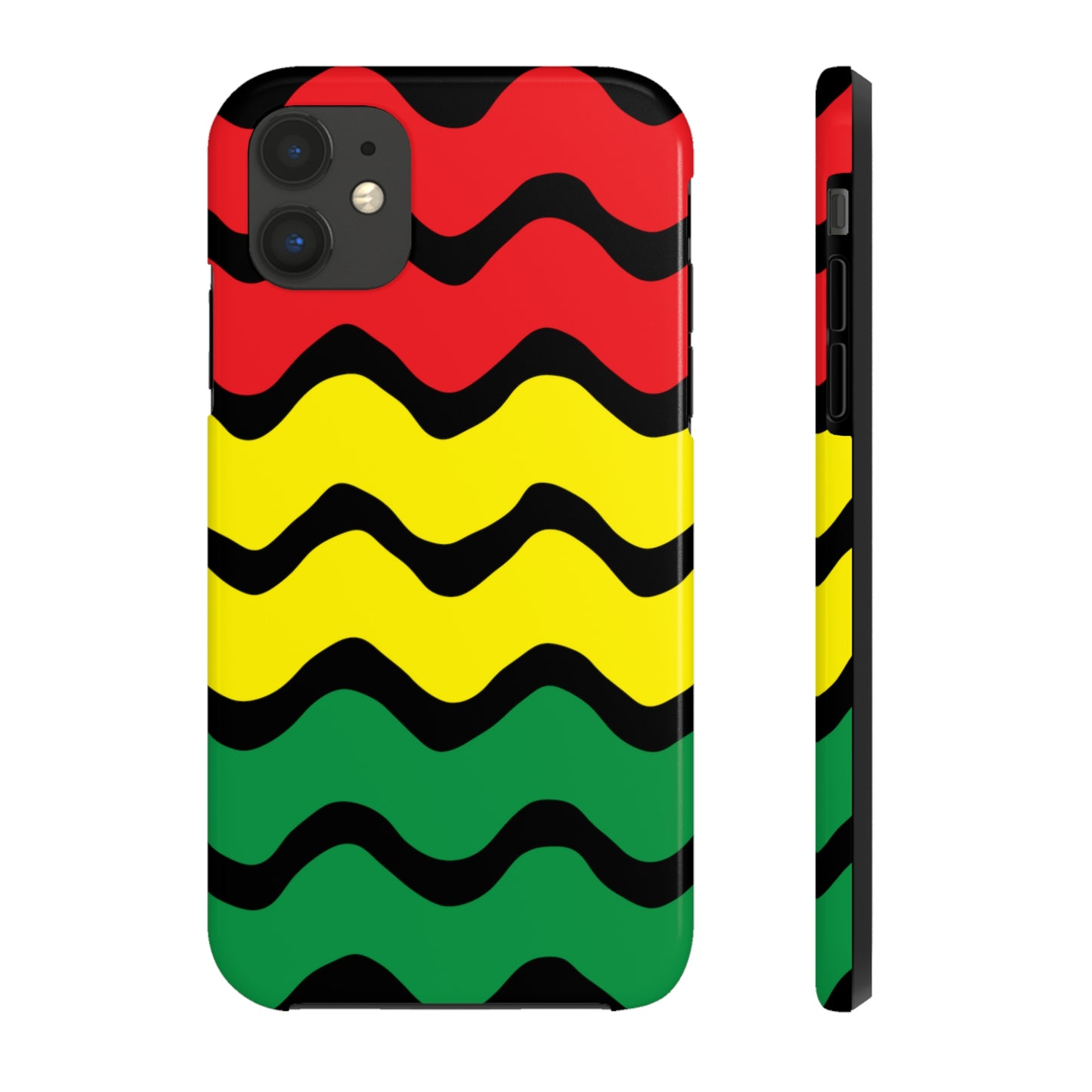 Rastafarian Chevron Pattern Phone Case, Vibrant Color Design, Unique Rasta Phone Cover, Stylish Protective Case