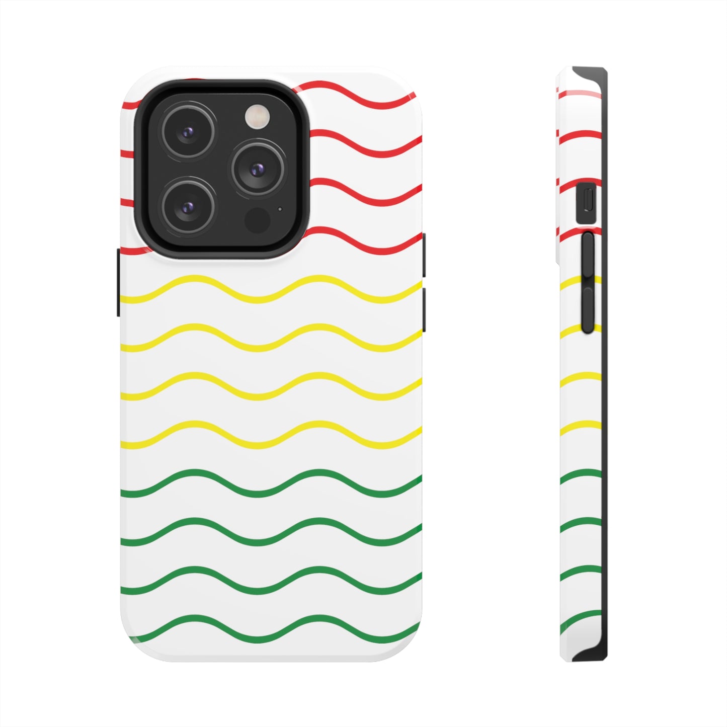 Rastafarian Chevron Pattern Phone Case, Vibrant Color Design, Unique Rasta Phone Cover, Stylish Protective Case