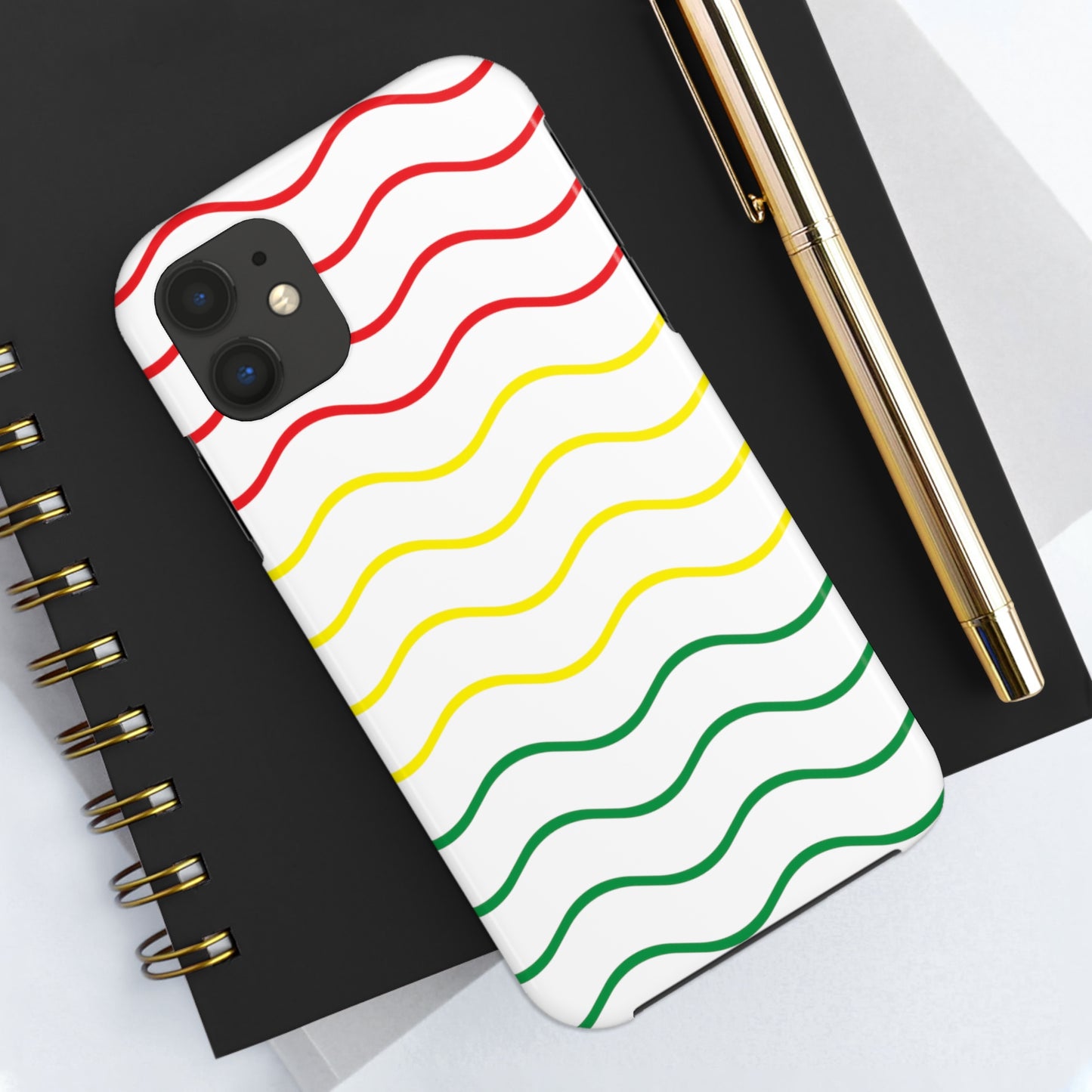 Rastafarian Chevron Pattern Phone Case, Vibrant Color Design, Unique Rasta Phone Cover, Stylish Protective Case