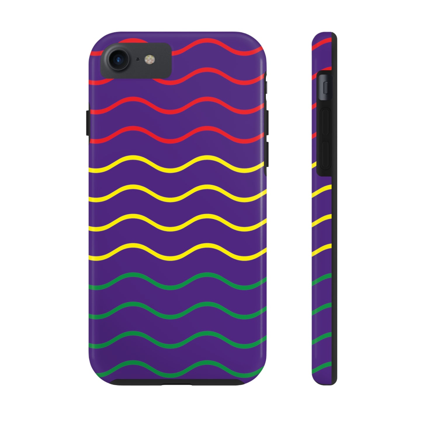 Rastafarian Chevron Pattern Phone Case, Vibrant Color Design, Unique Rasta Phone Cover, Stylish Protective Case (Purple Background)