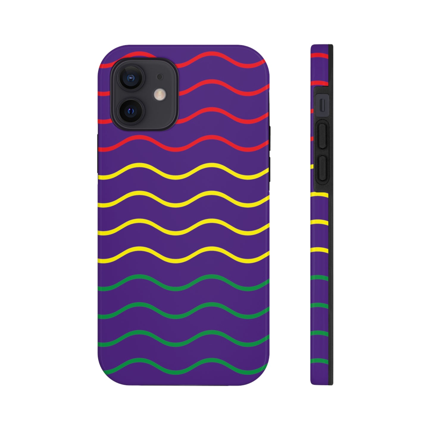 Rastafarian Chevron Pattern Phone Case, Vibrant Color Design, Unique Rasta Phone Cover, Stylish Protective Case (Purple Background)