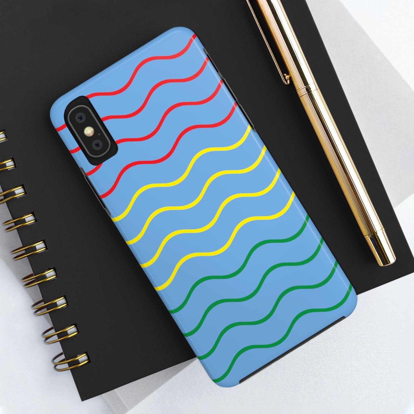 Rastafarian Chevron Pattern Phone Case, Vibrant Color Design, Unique Rasta Phone Cover, Stylish Protective Case