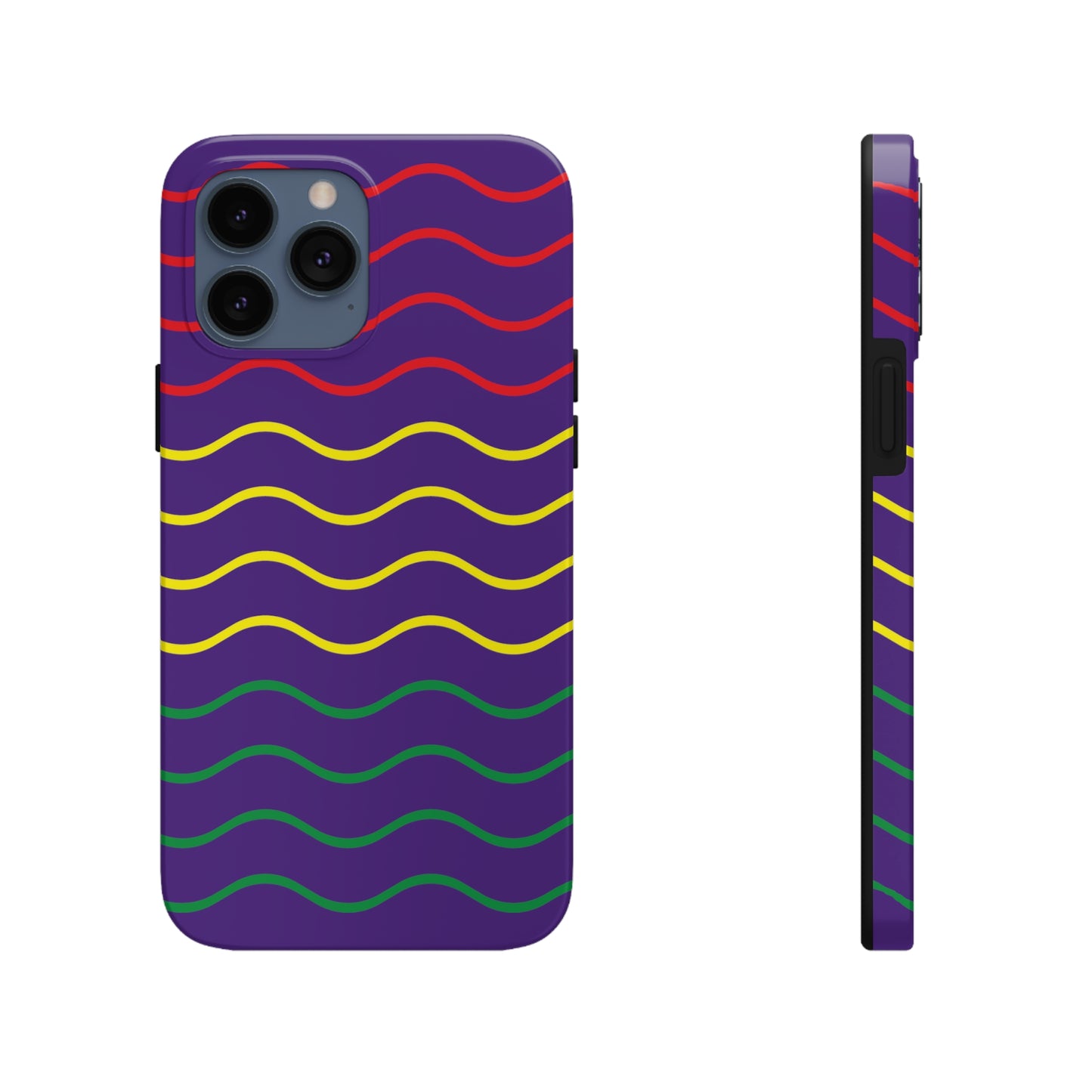 Rastafarian Chevron Pattern Phone Case, Vibrant Color Design, Unique Rasta Phone Cover, Stylish Protective Case (Purple Background)