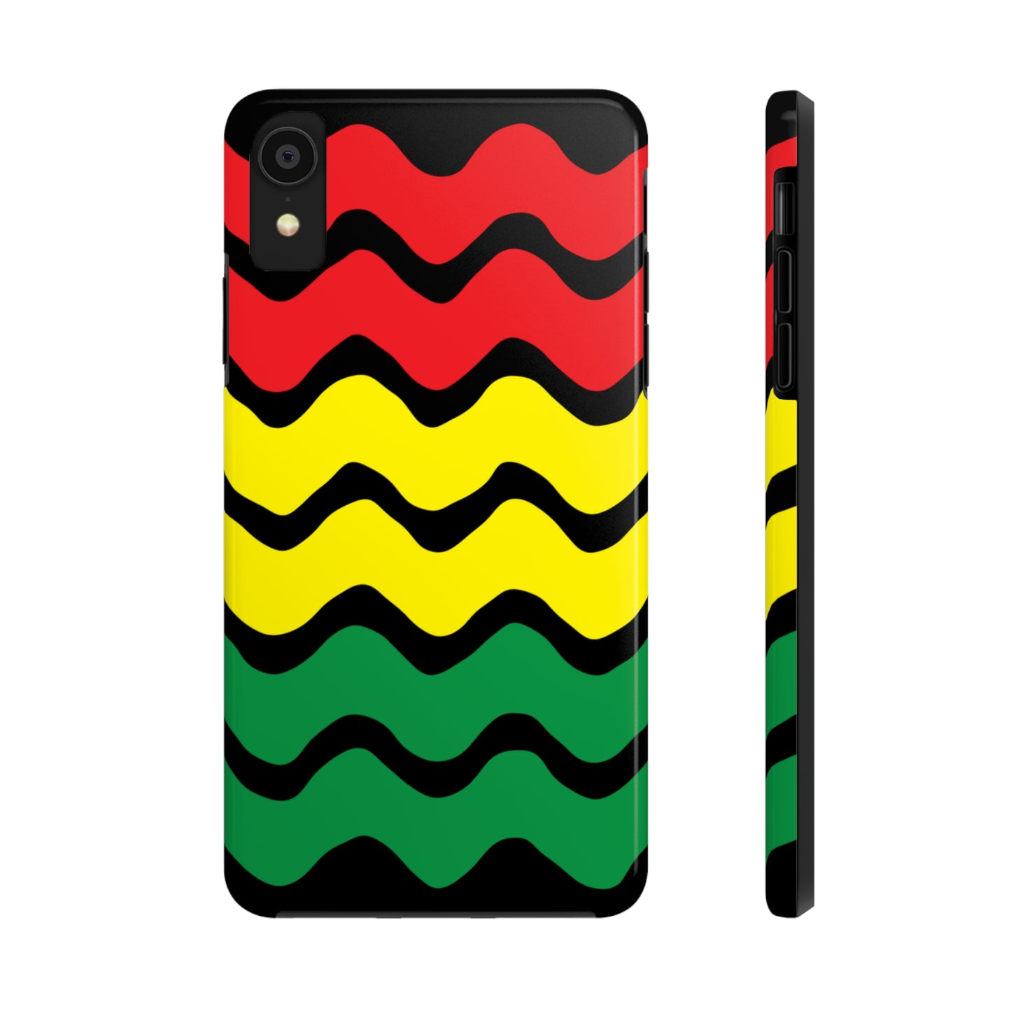 Rastafarian Chevron Pattern Phone Case, Vibrant Color Design, Unique Rasta Phone Cover, Stylish Protective Case