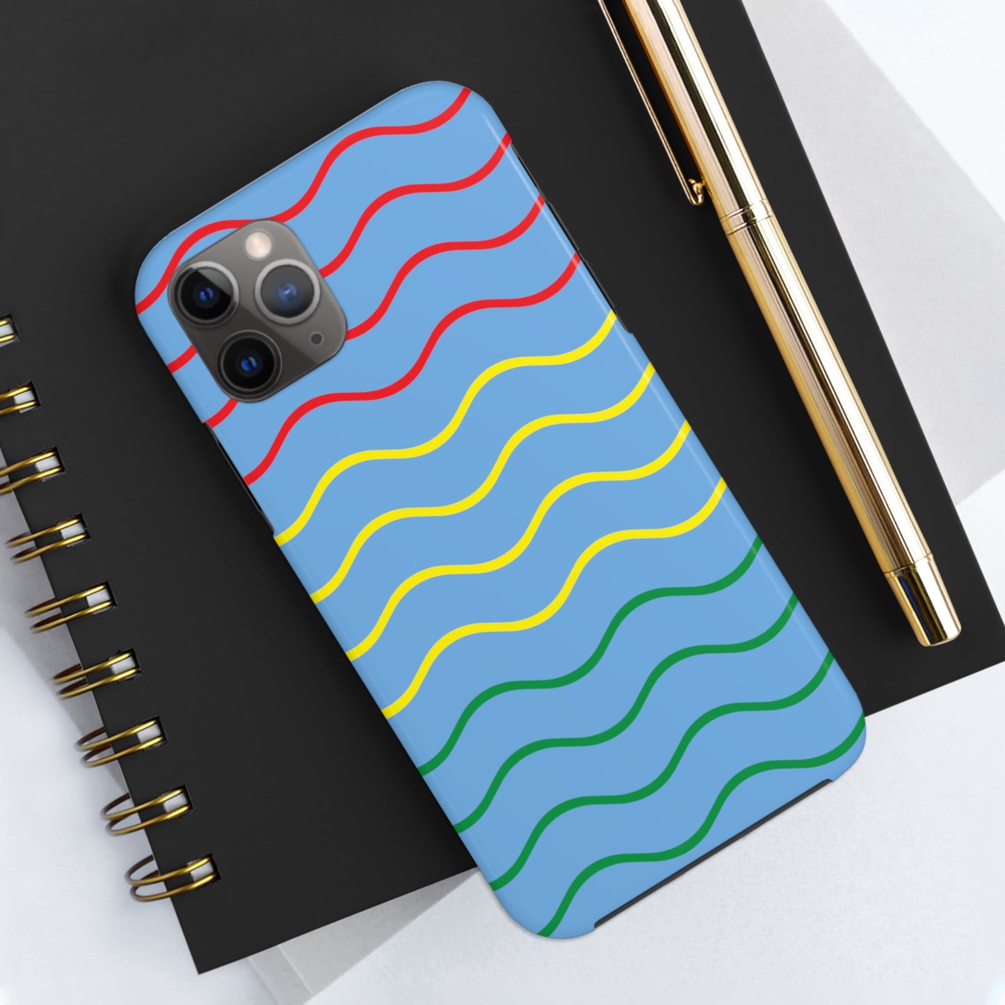 Rastafarian Chevron Pattern Phone Case, Vibrant Color Design, Unique Rasta Phone Cover, Stylish Protective Case