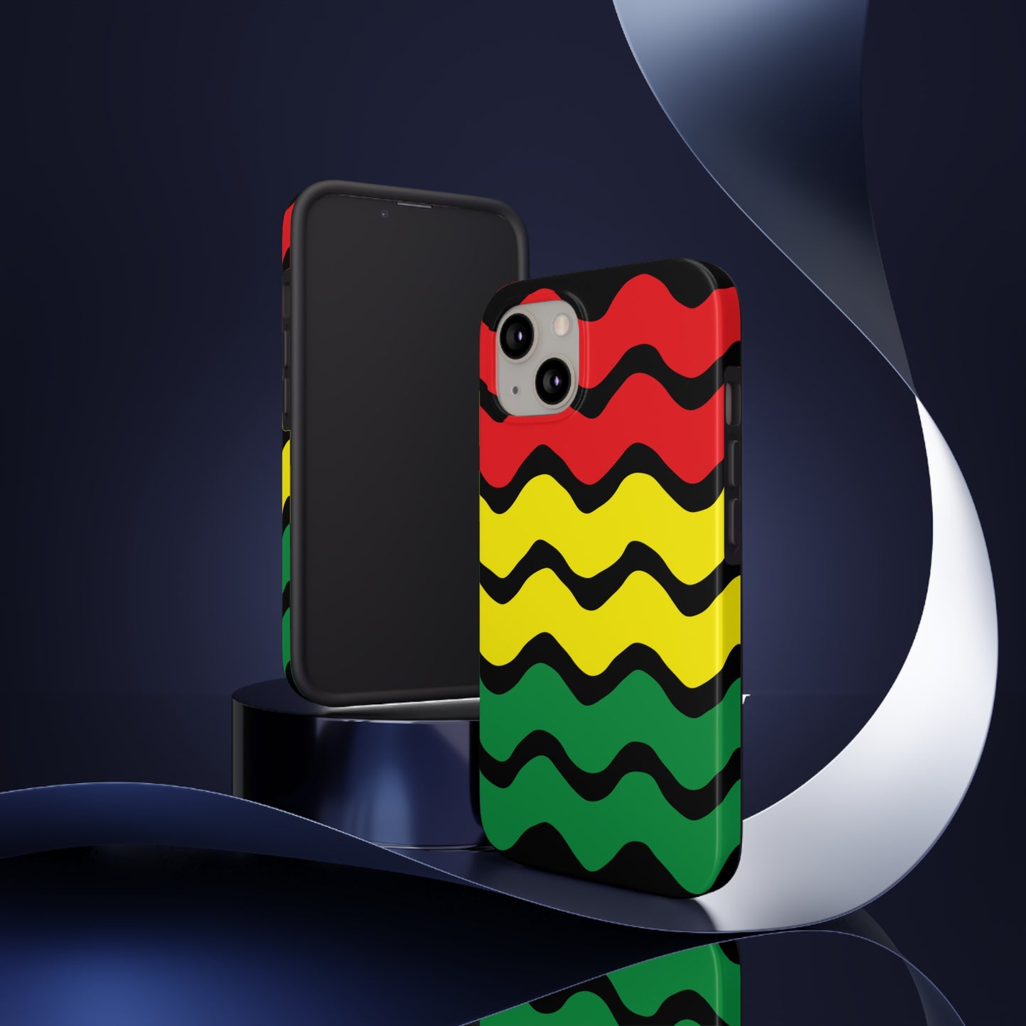 Rastafarian Chevron Pattern Phone Case, Vibrant Color Design, Unique Rasta Phone Cover, Stylish Protective Case