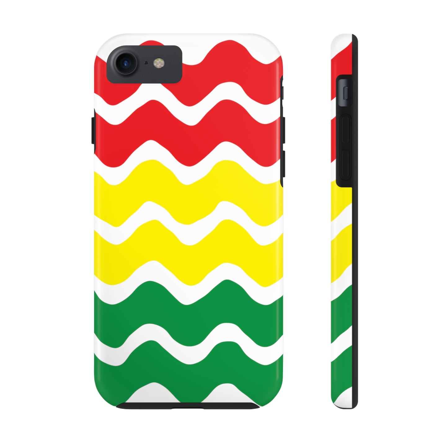 Rastafarian Chevron Pattern Phone Case, Vibrant Color Design, Unique Rasta Phone Cover, Stylish Protective Case