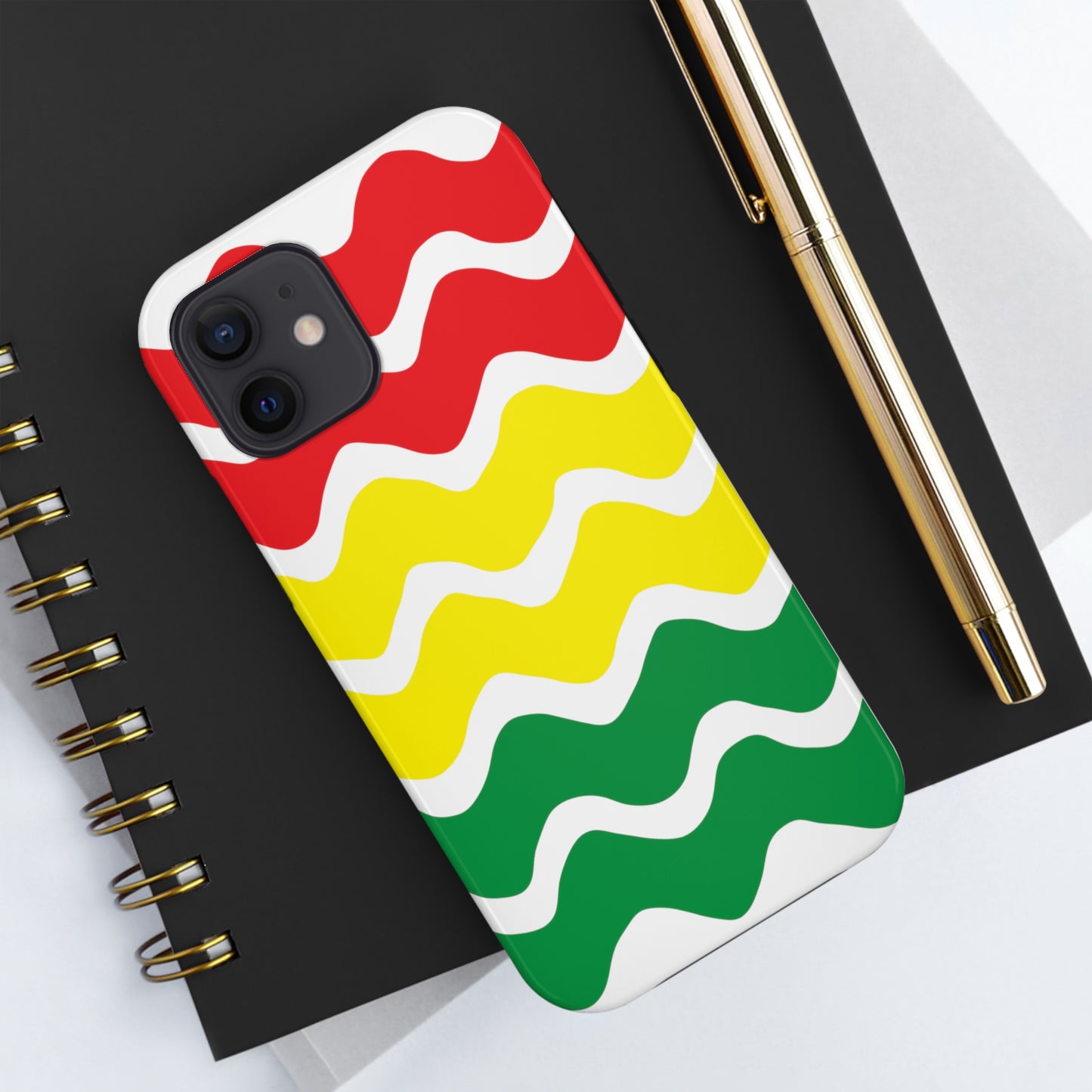 Rastafarian Chevron Pattern Phone Case, Vibrant Color Design, Unique Rasta Phone Cover, Stylish Protective Case