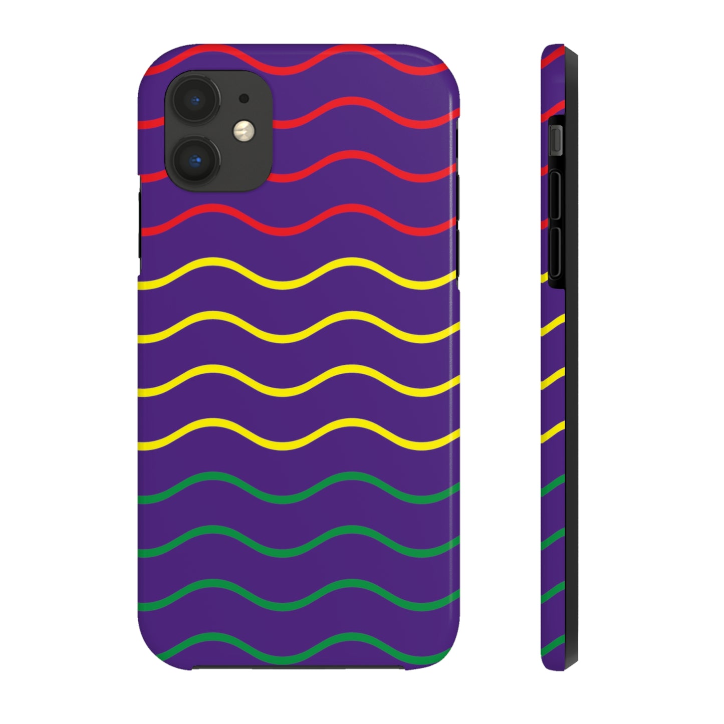 Rastafarian Chevron Pattern Phone Case, Vibrant Color Design, Unique Rasta Phone Cover, Stylish Protective Case (Purple Background)