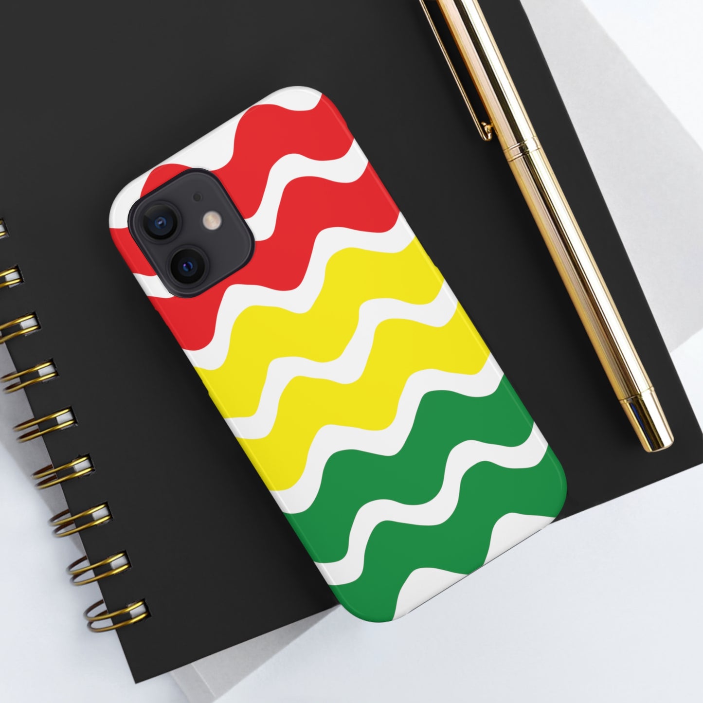 Rastafarian Chevron Pattern Phone Case, Vibrant Color Design, Unique Rasta Phone Cover, Stylish Protective Case