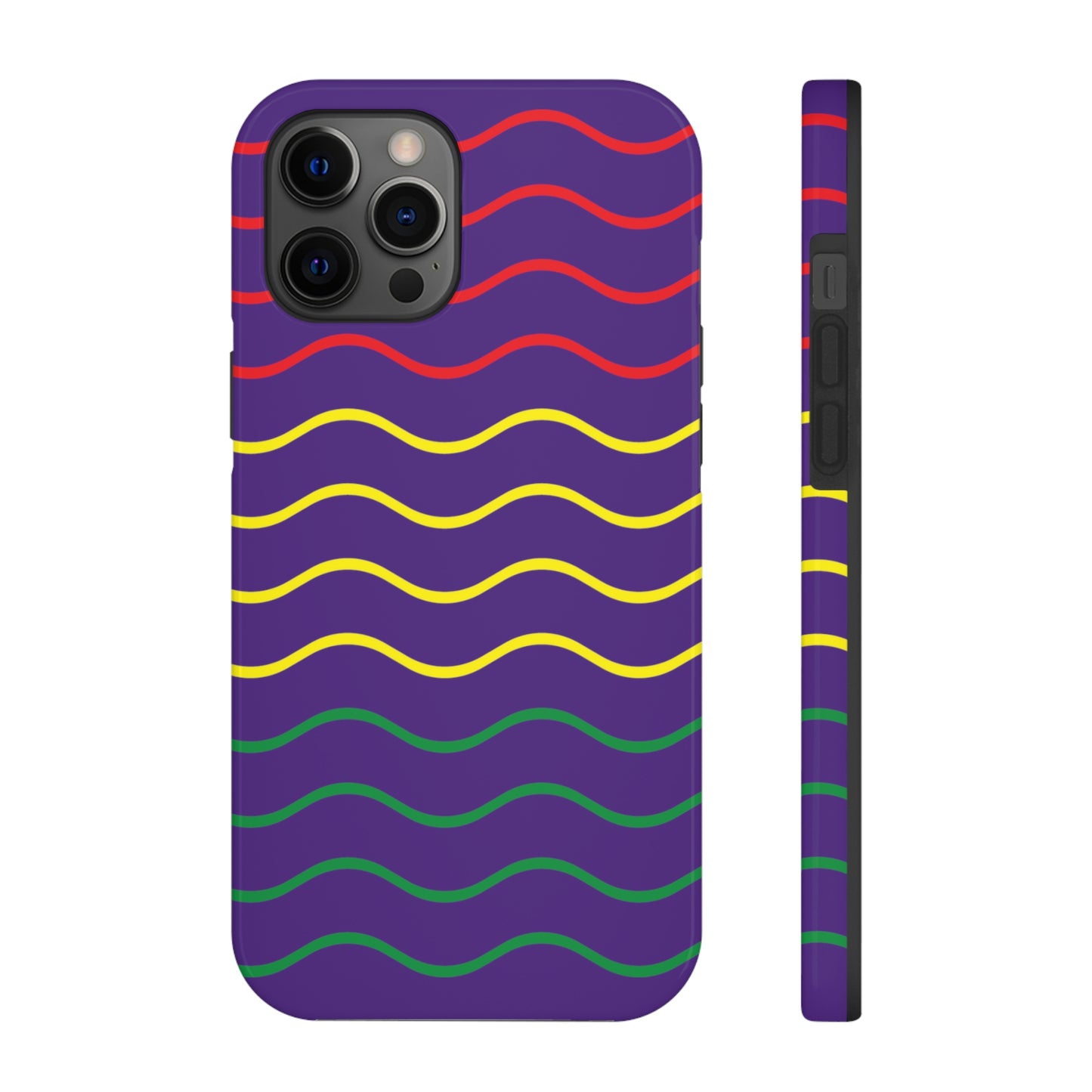 Rastafarian Chevron Pattern Phone Case, Vibrant Color Design, Unique Rasta Phone Cover, Stylish Protective Case (Purple Background)