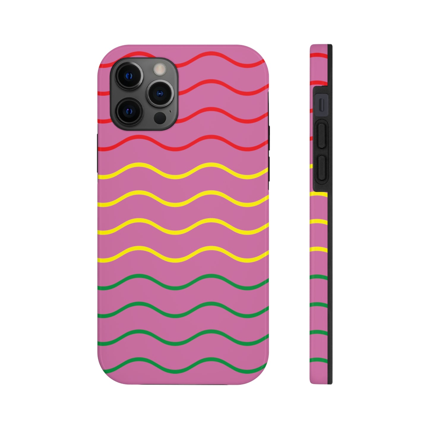 Rastafarian Chevron Pattern Phone Case, Vibrant Color Design, Unique Rasta Phone Cover, Stylish Protective Case