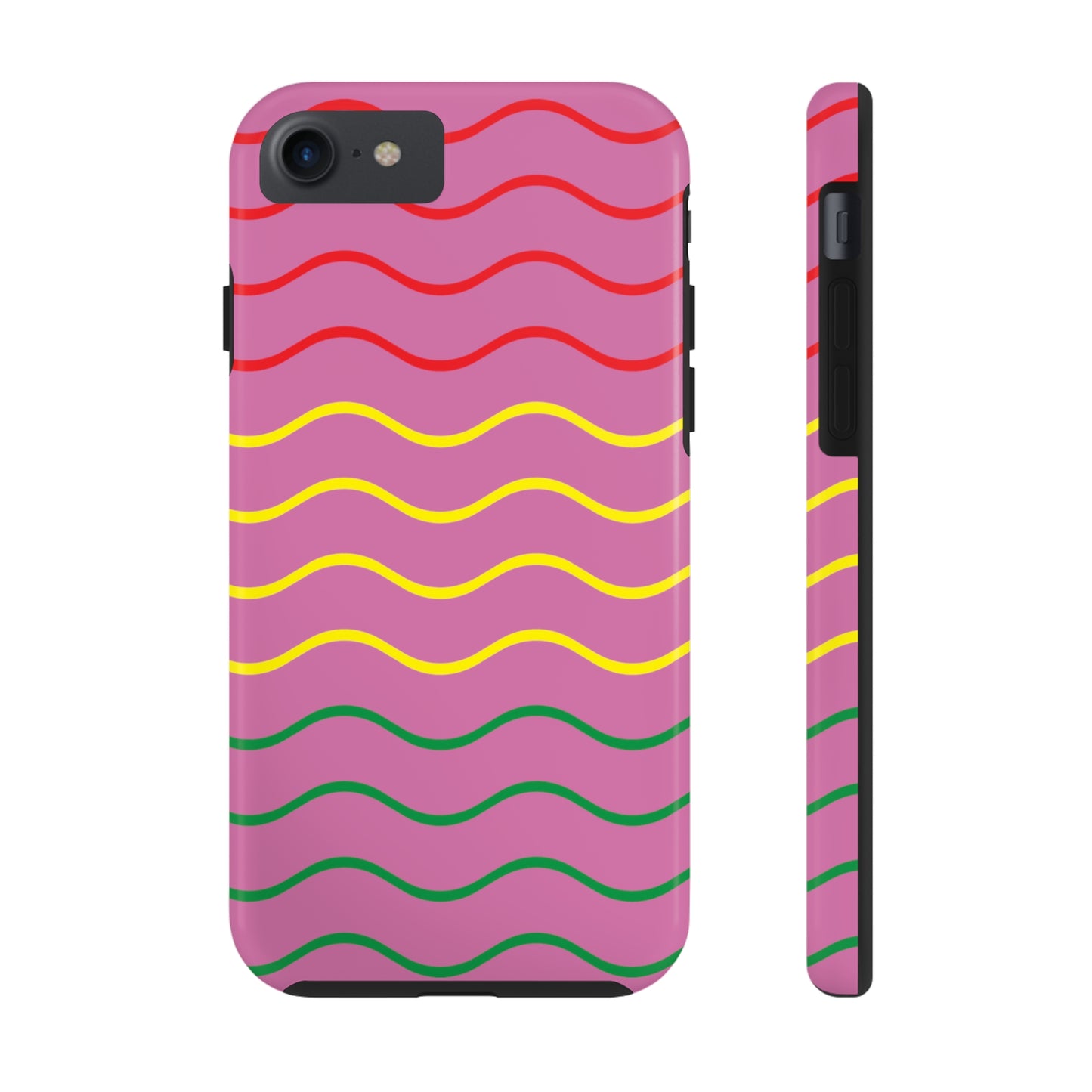 Rastafarian Chevron Pattern Phone Case, Vibrant Color Design, Unique Rasta Phone Cover, Stylish Protective Case