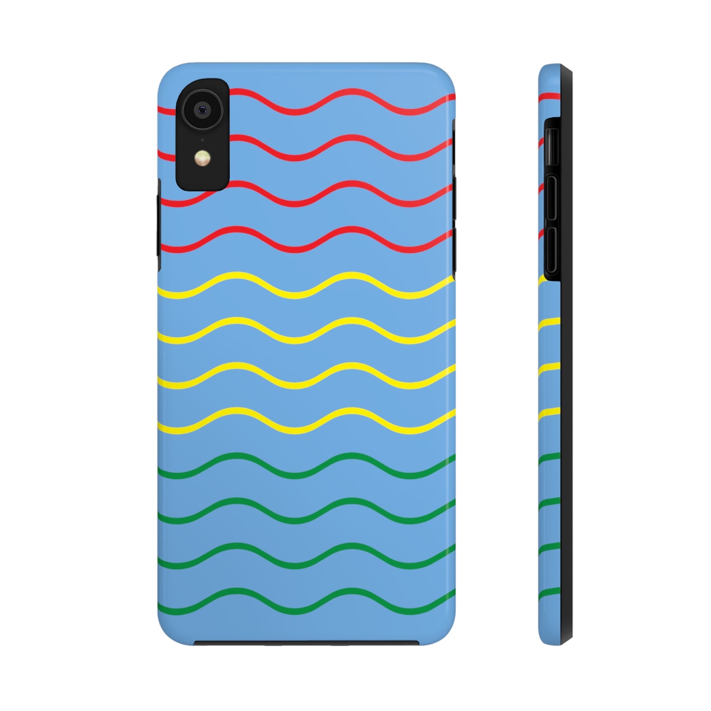 Rastafarian Chevron Pattern Phone Case, Vibrant Color Design, Unique Rasta Phone Cover, Stylish Protective Case