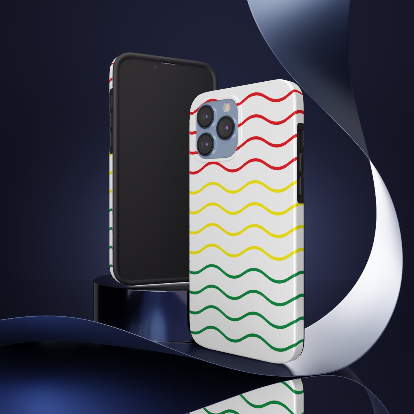 Rastafarian Chevron Pattern Phone Case, Vibrant Color Design, Unique Rasta Phone Cover, Stylish Protective Case