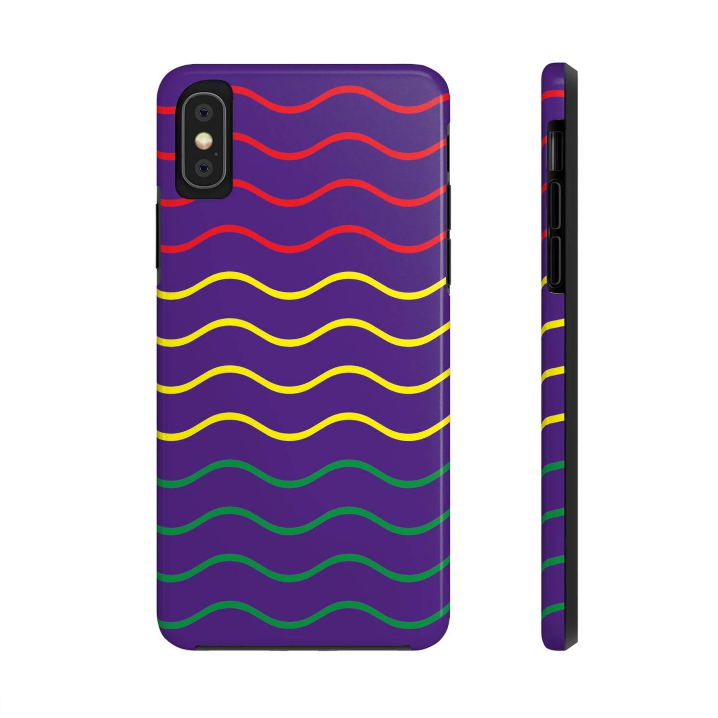 Rastafarian Chevron Pattern Phone Case, Vibrant Color Design, Unique Rasta Phone Cover, Stylish Protective Case (Purple Background)