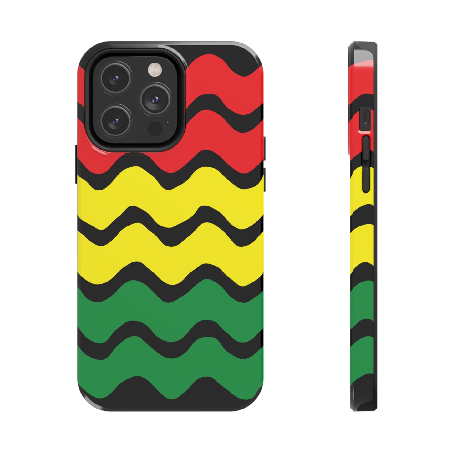 Rastafarian Chevron Pattern Phone Case, Vibrant Color Design, Unique Rasta Phone Cover, Stylish Protective Case