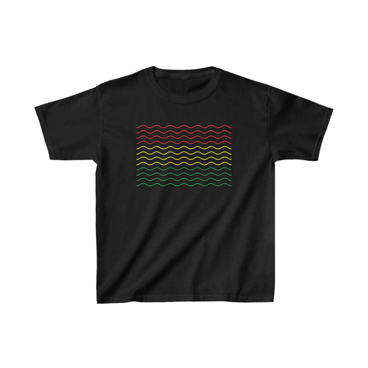 Rasta Colors Chevron Kids T-Shirt, Stylish and Trendy Tee for Boys and Girls, Vibrant Rasta Design, Comfortable and Fashionable Apparel