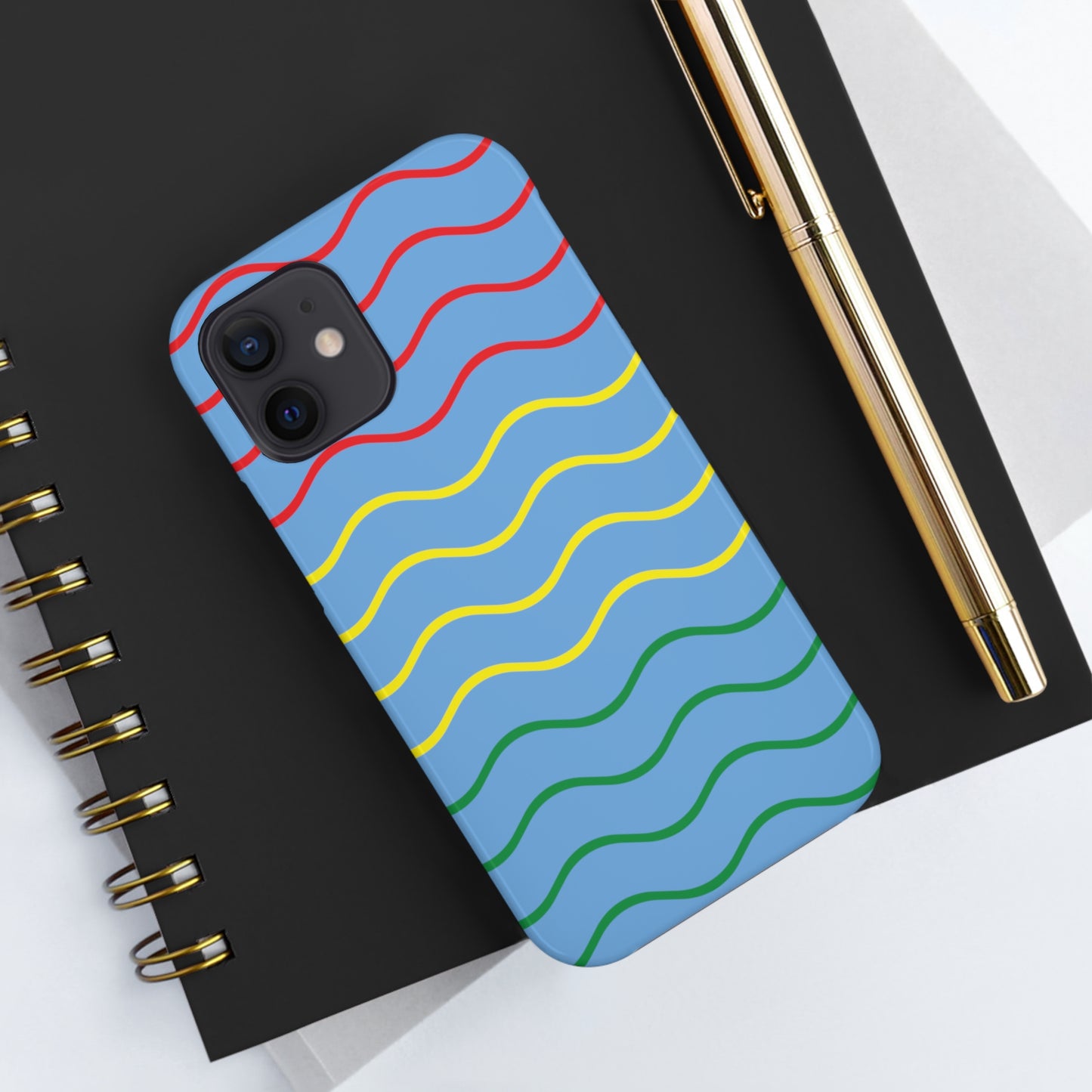 Rastafarian Chevron Pattern Phone Case, Vibrant Color Design, Unique Rasta Phone Cover, Stylish Protective Case