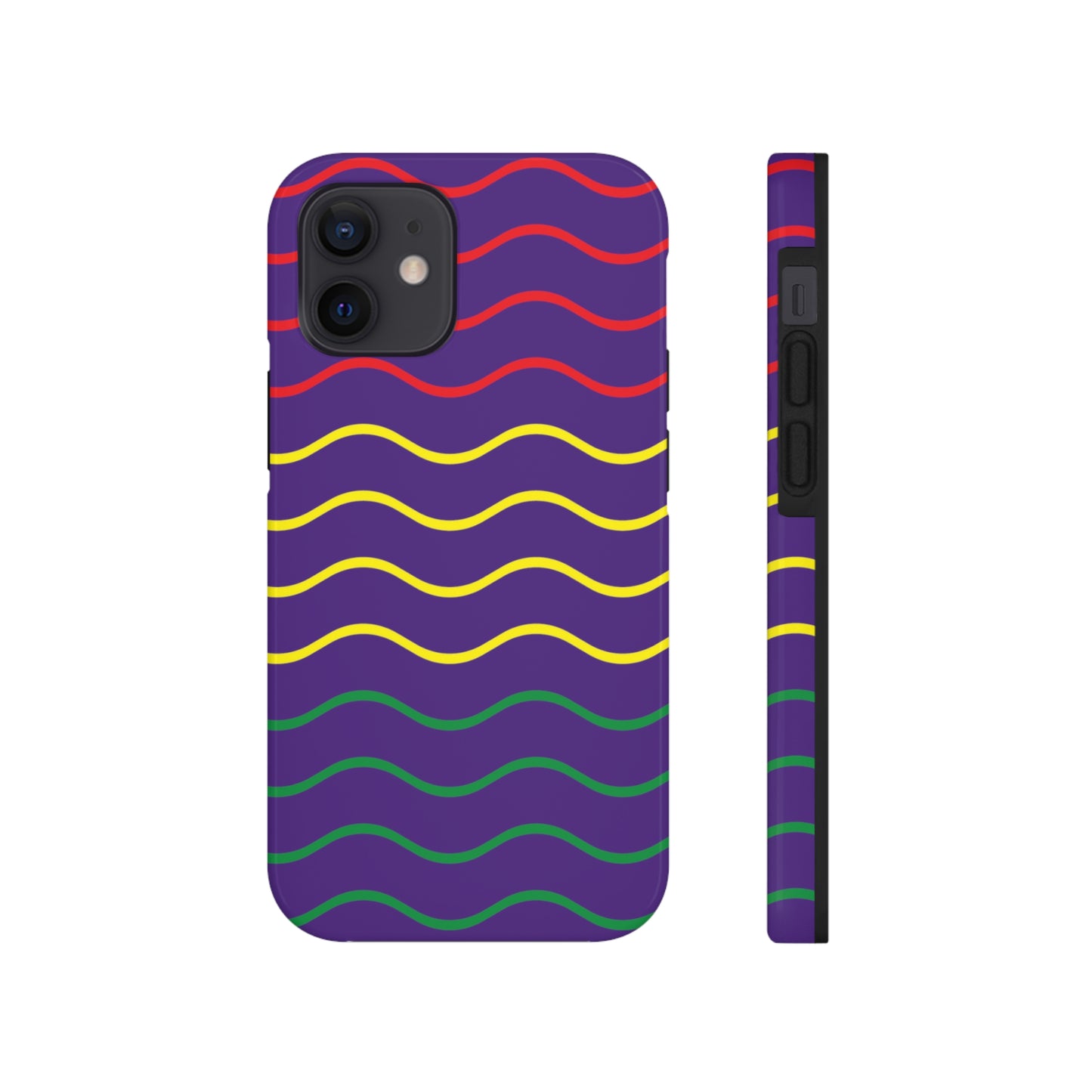 Rastafarian Chevron Pattern Phone Case, Vibrant Color Design, Unique Rasta Phone Cover, Stylish Protective Case (Purple Background)