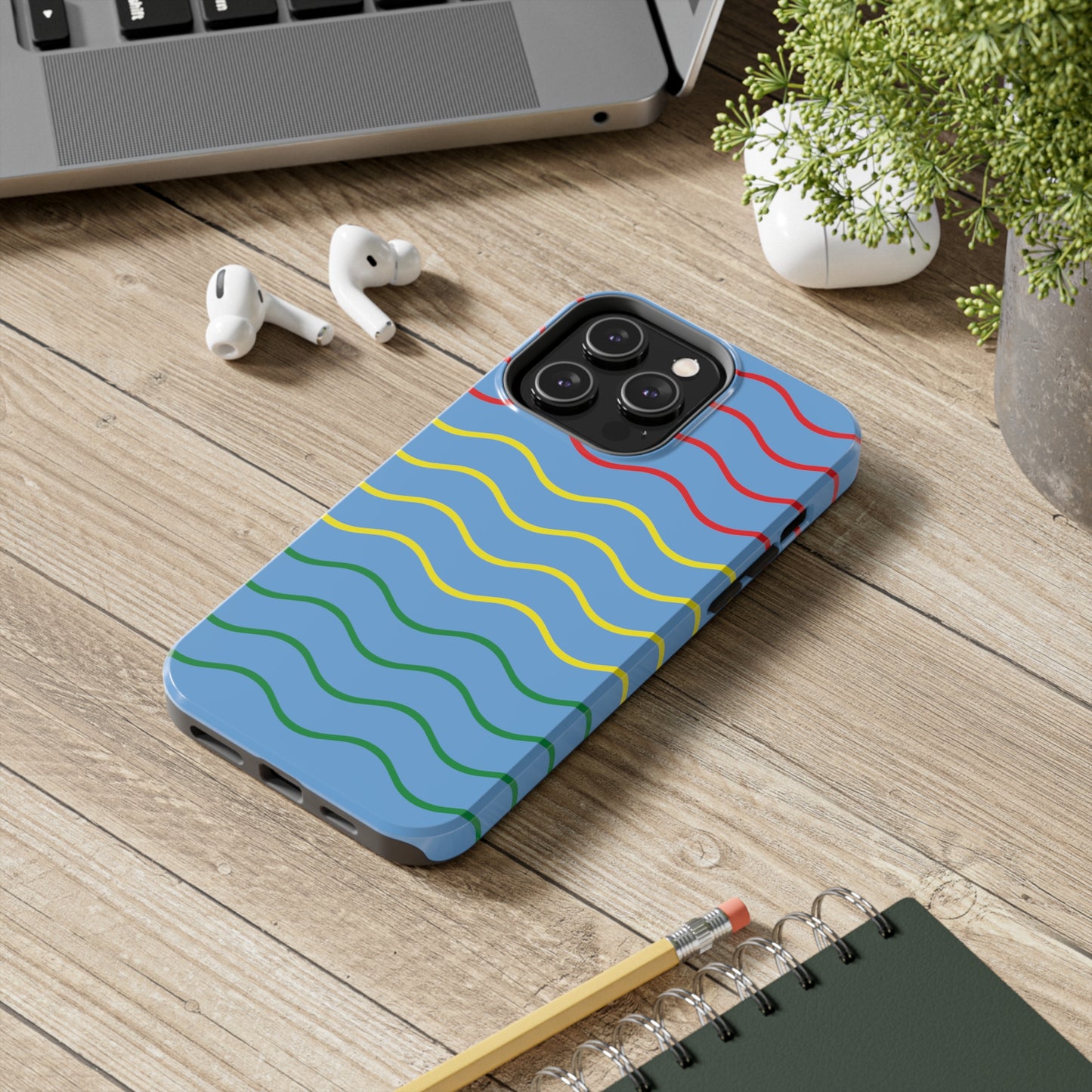 Rastafarian Chevron Pattern Phone Case, Vibrant Color Design, Unique Rasta Phone Cover, Stylish Protective Case