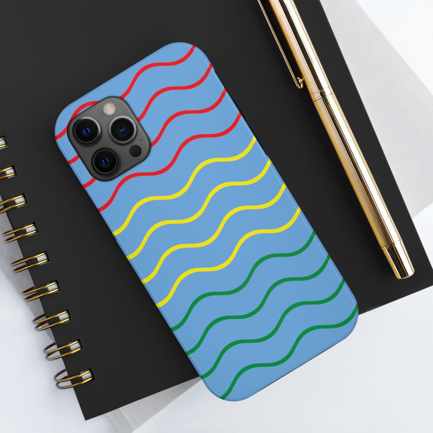 Rastafarian Chevron Pattern Phone Case, Vibrant Color Design, Unique Rasta Phone Cover, Stylish Protective Case