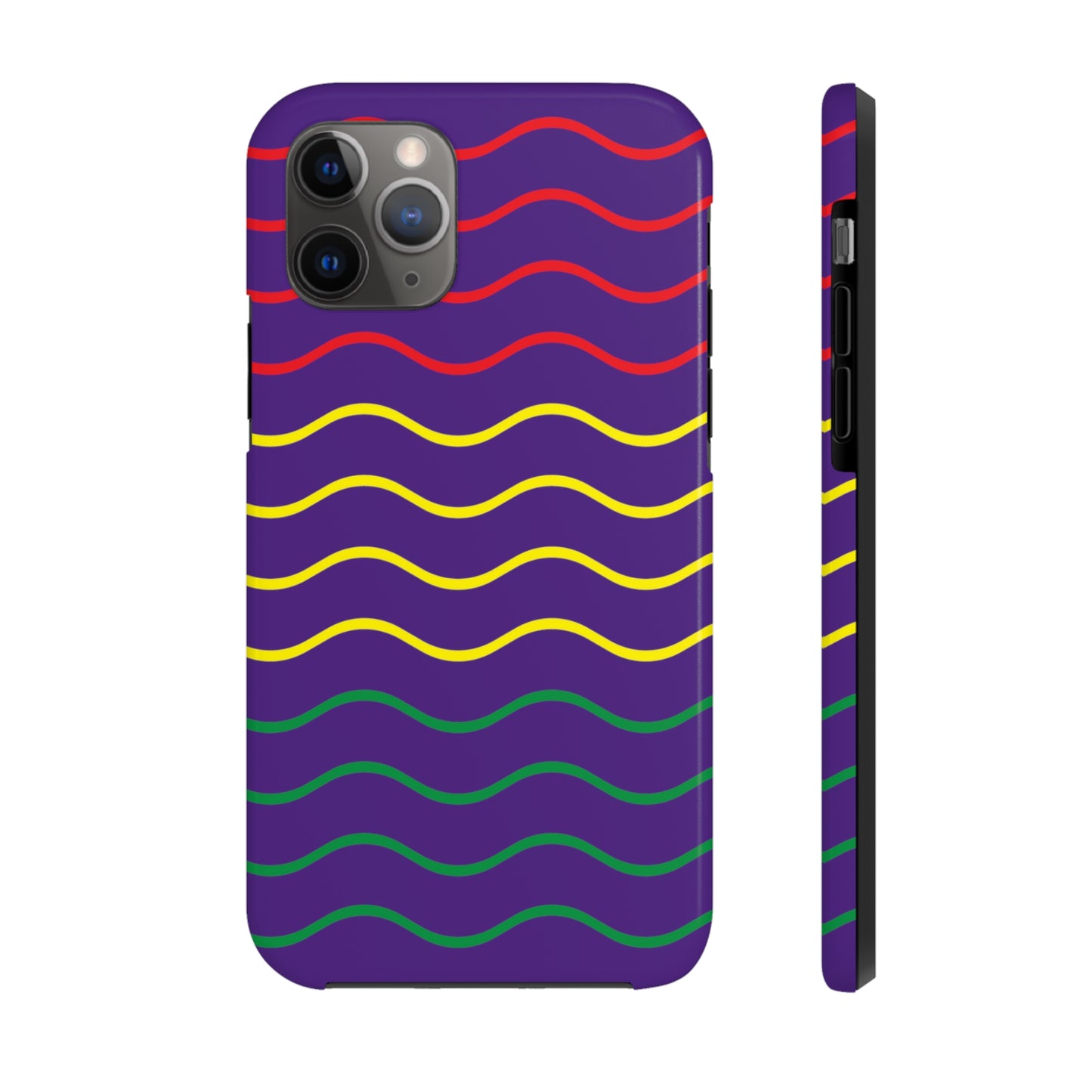 Rastafarian Chevron Pattern Phone Case, Vibrant Color Design, Unique Rasta Phone Cover, Stylish Protective Case (Purple Background)